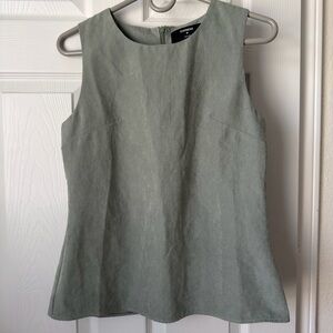 Express Sage Green Sleeveless Blouse Minimalist Flowy Top Size M